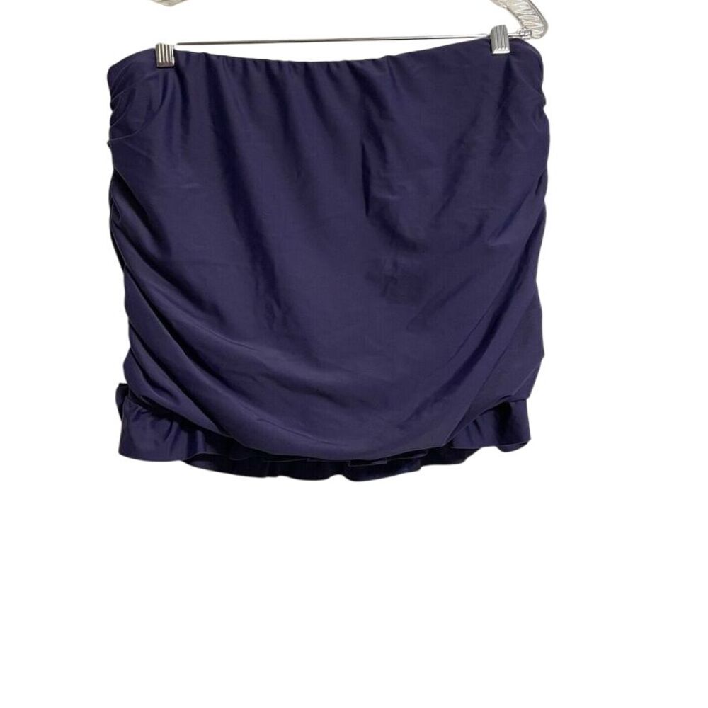 Raisins Curve Slimming Swim Skirt Plus Size 18W Navy Ruffle Hem‎ Ruched New